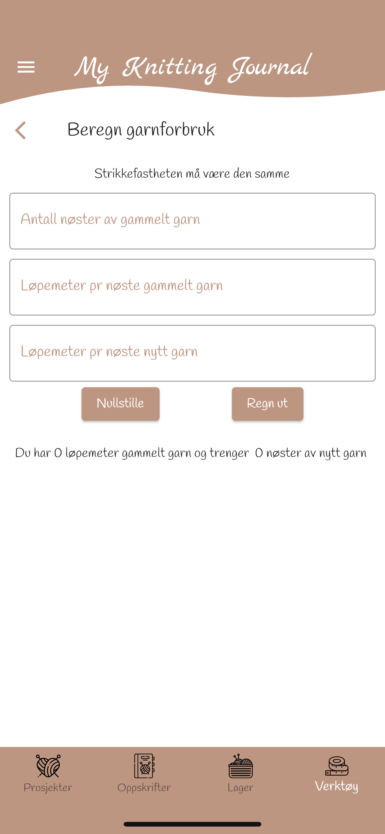 Calculate yarn consumption